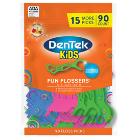 DenTek Детские флоссы с держателями, дикий фрукт, 90 шт.